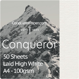 SMALL PACK - TINT:HighWhite, FINISH:Laid, PAPER:100gsm, SIZE:A4-210x297mm, QTY:50Sheets, WATERMARK:Yes 